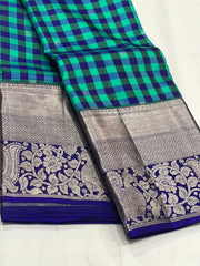 ROYAL BLUE / GREEN KANCHI SAREE