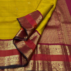 YELLOW / RED KANCHI SAREE
