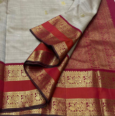 SILVER GREY KANCHI SAREE