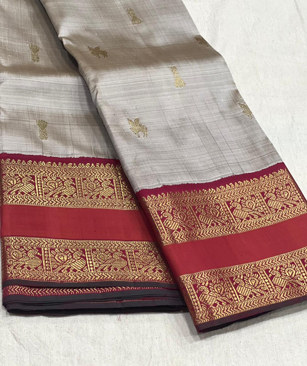 SILVER GREY KANCHI SAREE