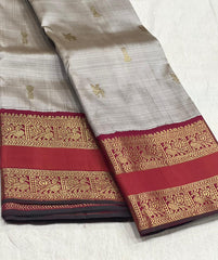 SILVER GREY KANCHI SAREE