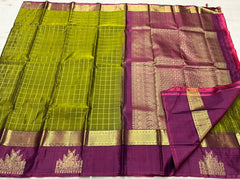 MEHENDI GREEN / MAGENTA KANCHI SAREE