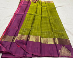 MEHENDI GREEN / MAGENTA KANCHI SAREE
