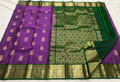 MAGENTA / GREEN KANCHI SAREE