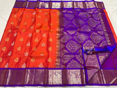 ORANGE / PURPLE KANCHI SAREE