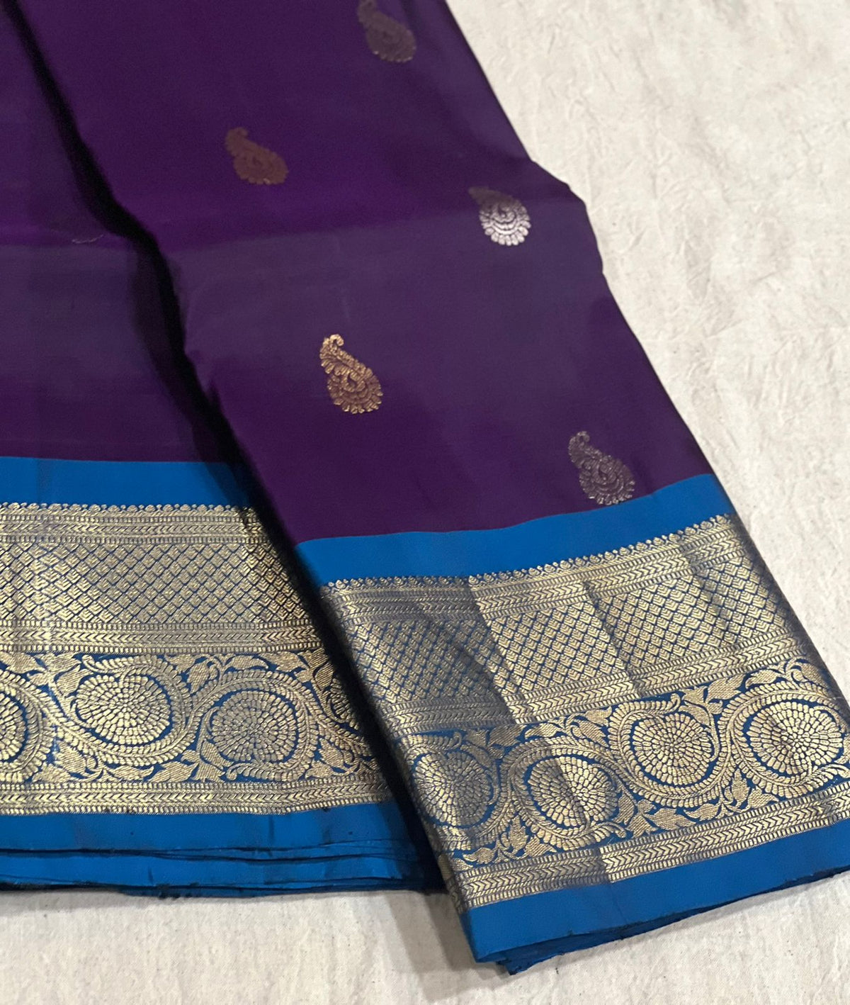 PURPLE / BLUE KANCHI SAREE