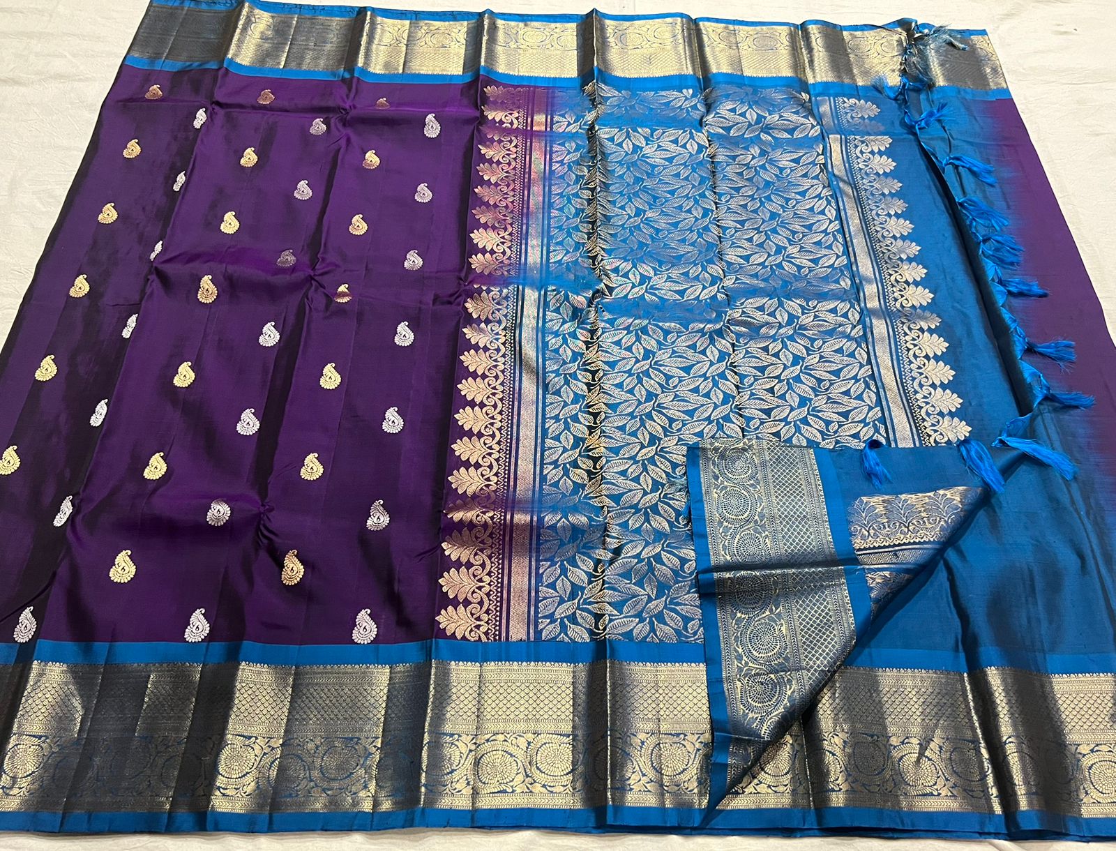 PURPLE / BLUE KANCHI SAREE