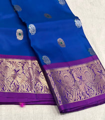 ROYAL BLUE / MAGENTA PINK KANCHI SAREE