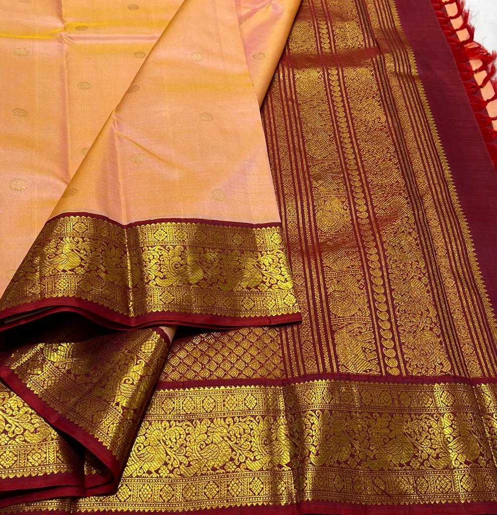 PEACH  KANCHI SAREE