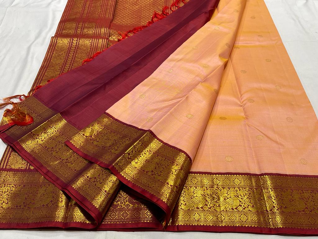 PEACH  KANCHI SAREE