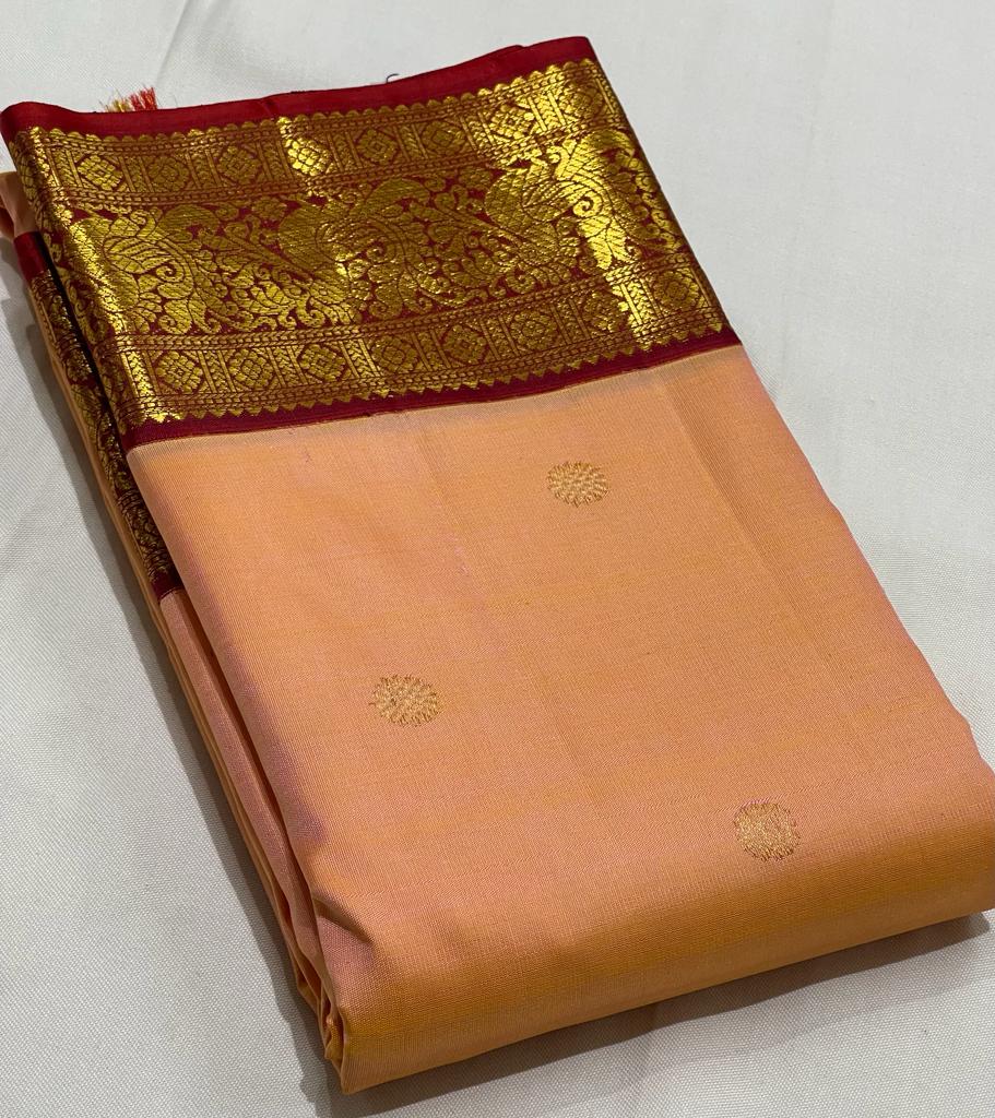 PEACH  KANCHI SAREE