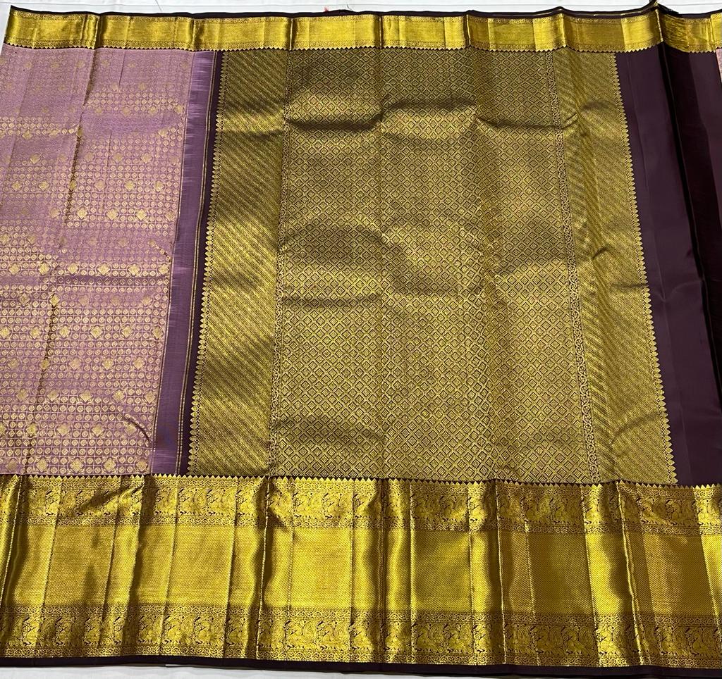 PINK / BROWN KANCHI SAREE