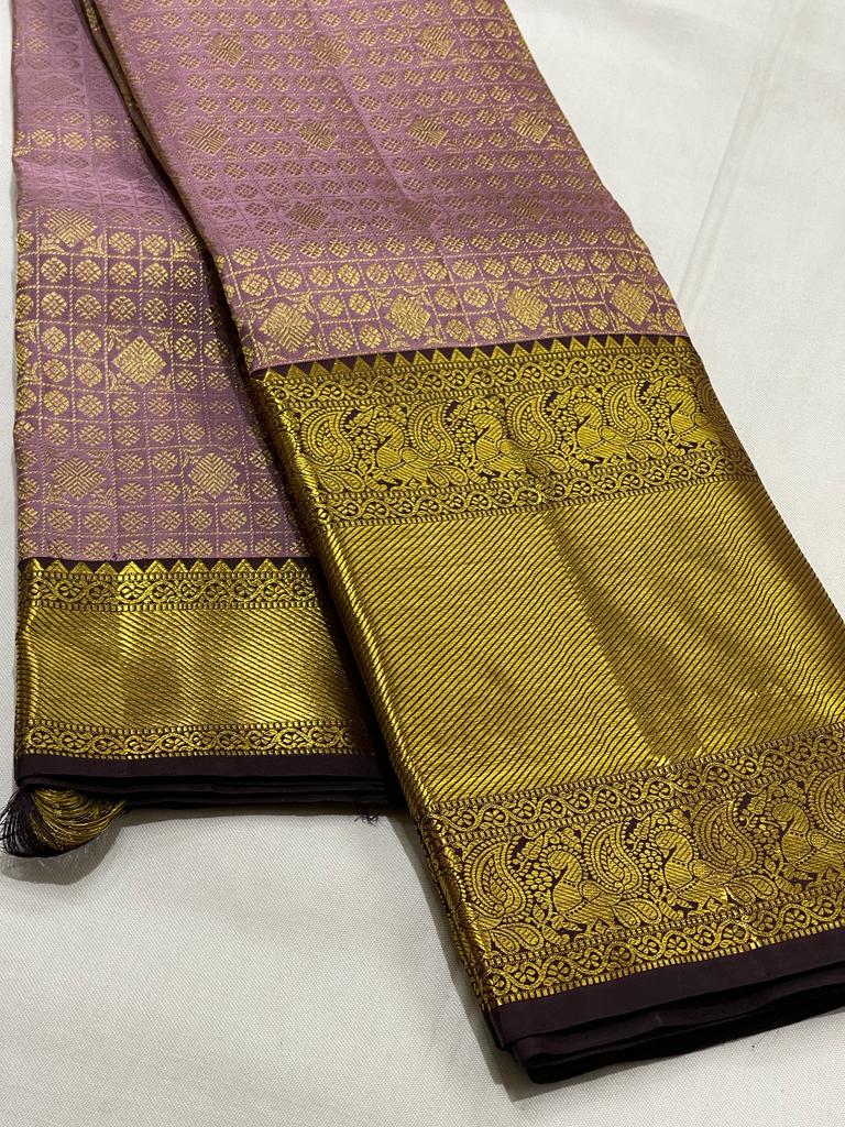 PINK / BROWN KANCHI SAREE