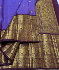PURPLE BROWN  KANCHI SILK SAREE