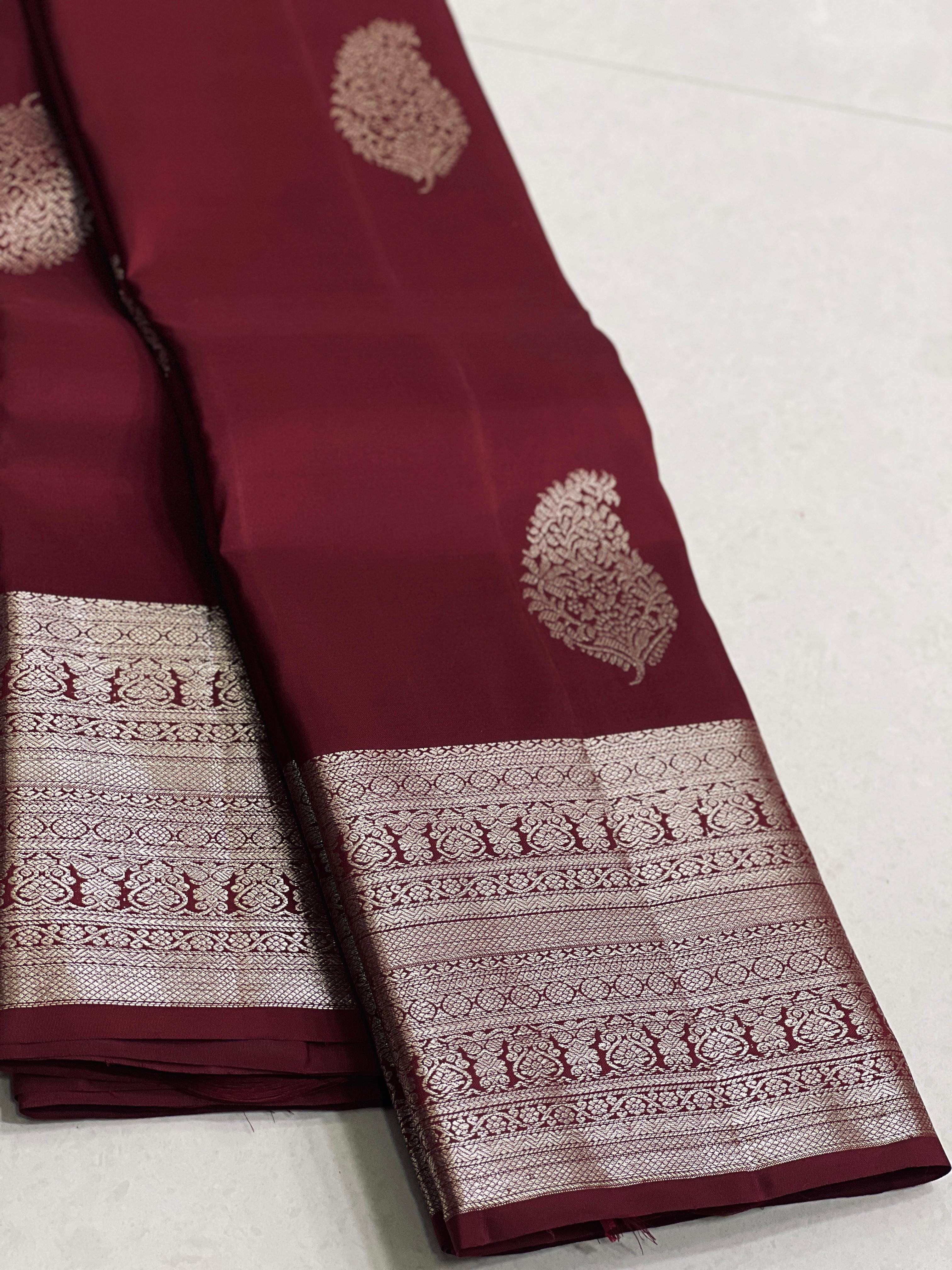 MAROON KANCHI SILK SAREE
