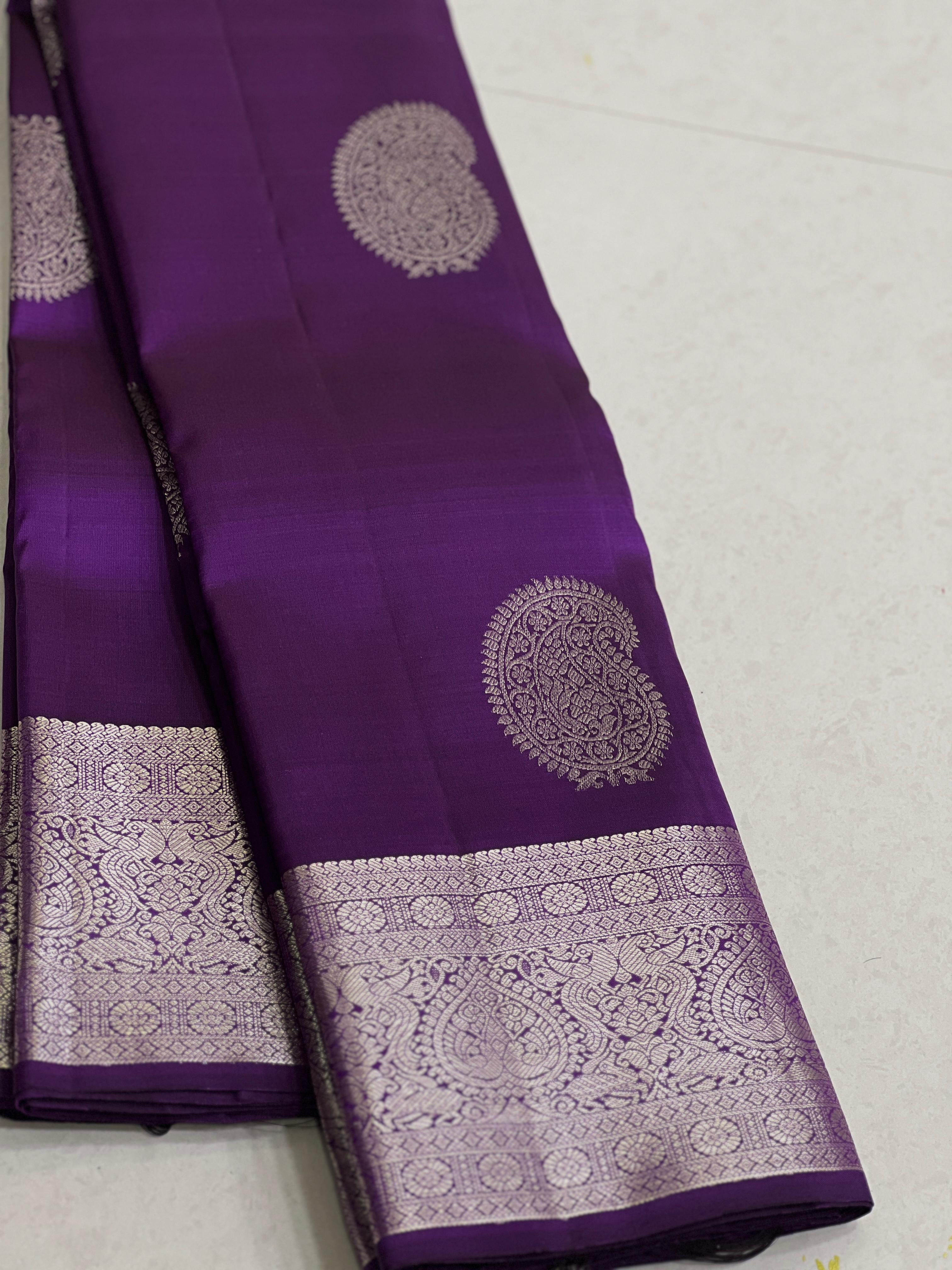 PURPLE/ SILVER KANCHI NSILK SAREE
