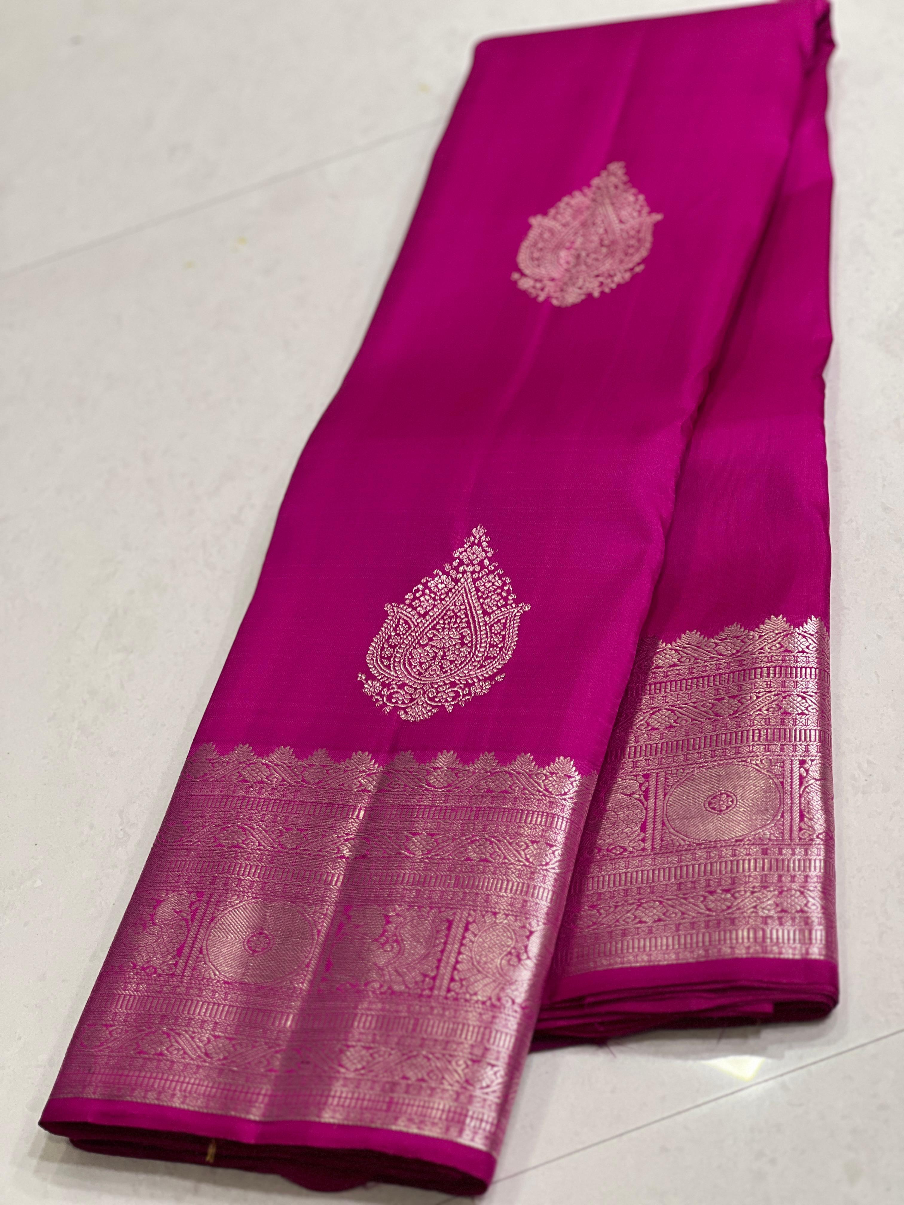 PINK/SILVER KANCHI NSILK SAREE