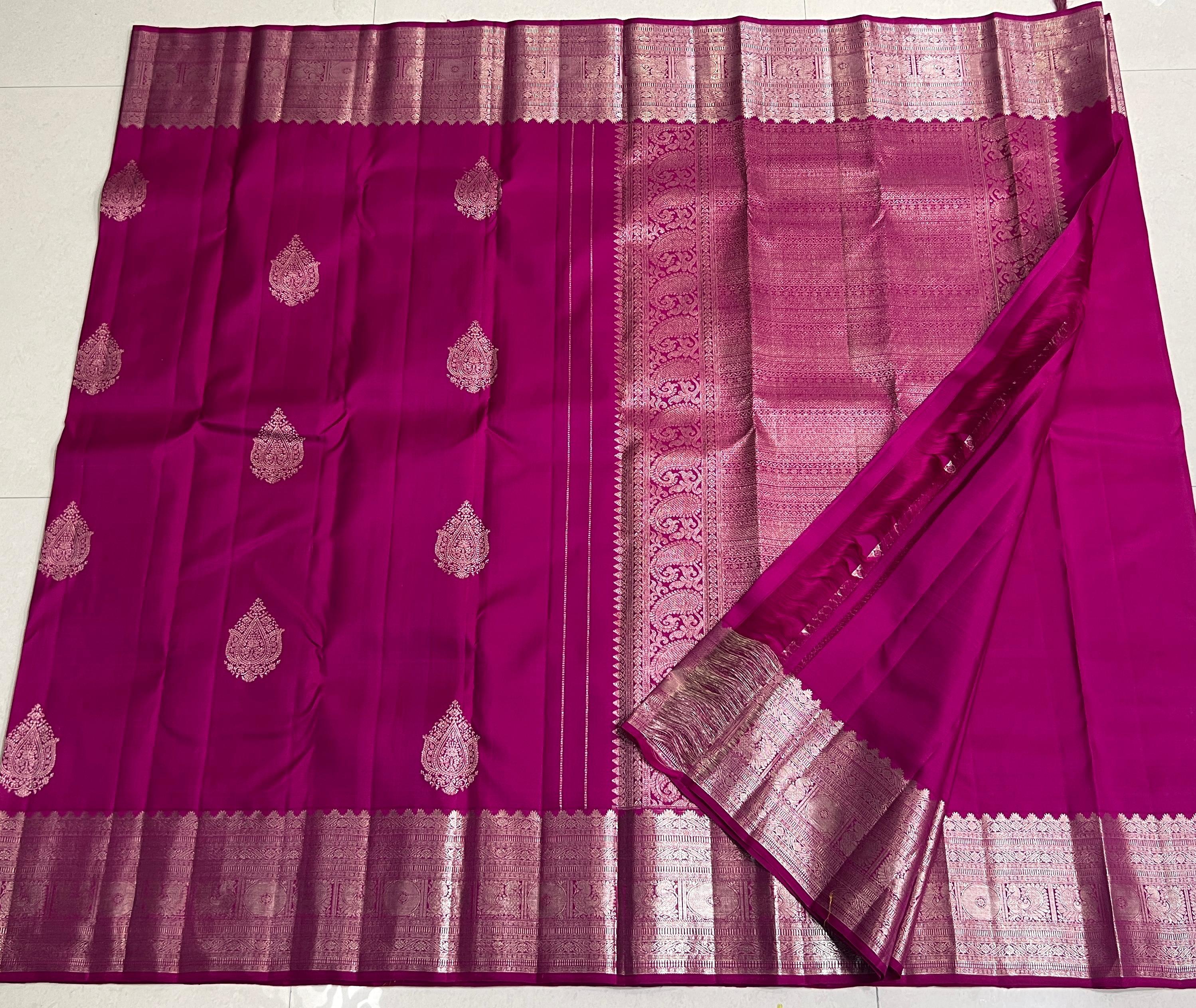 PINK/SILVER KANCHI NSILK SAREE