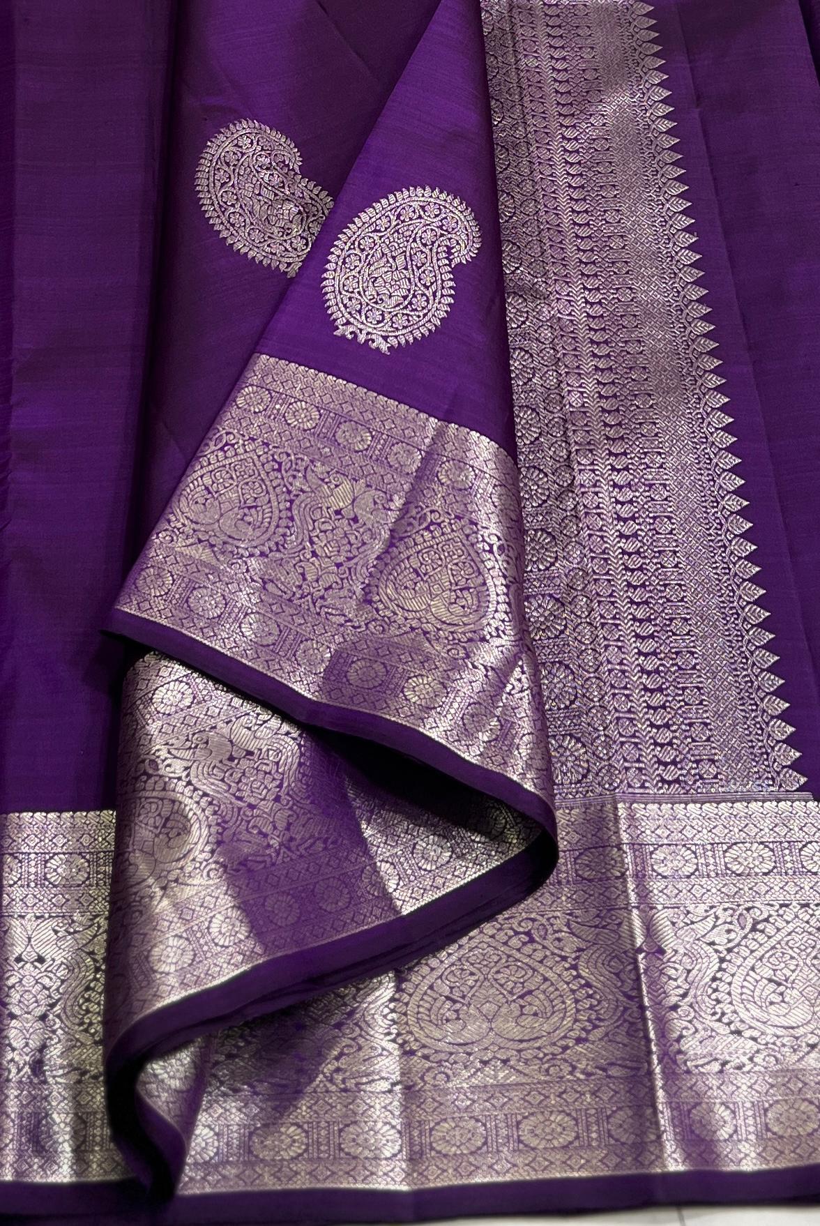 PURPLE/ SILVER KANCHI NSILK SAREE