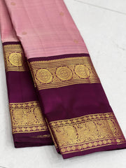 PEACH/MAROON KANCHI SILK SAREE