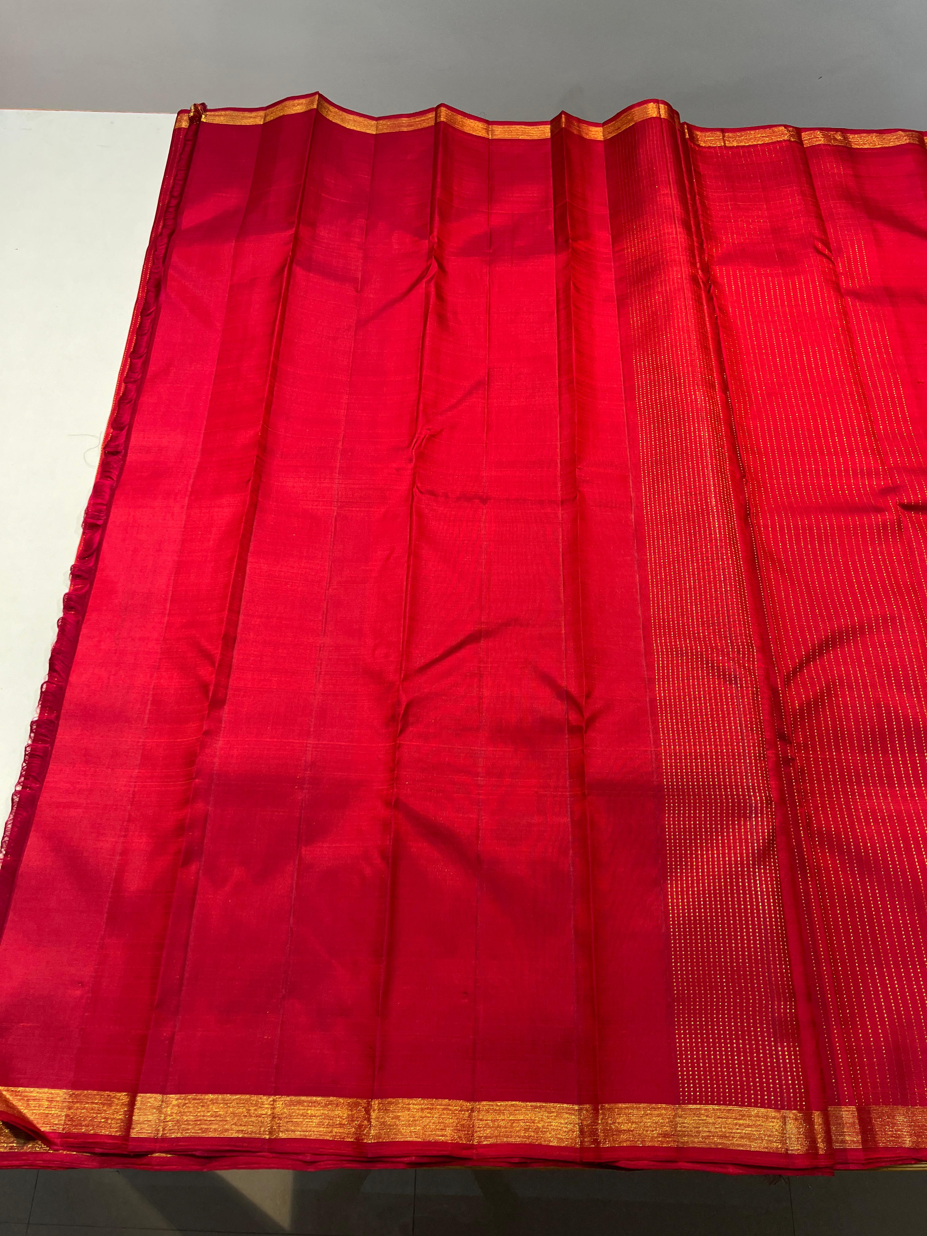 RED GOLD KANCHI SILK SAREE