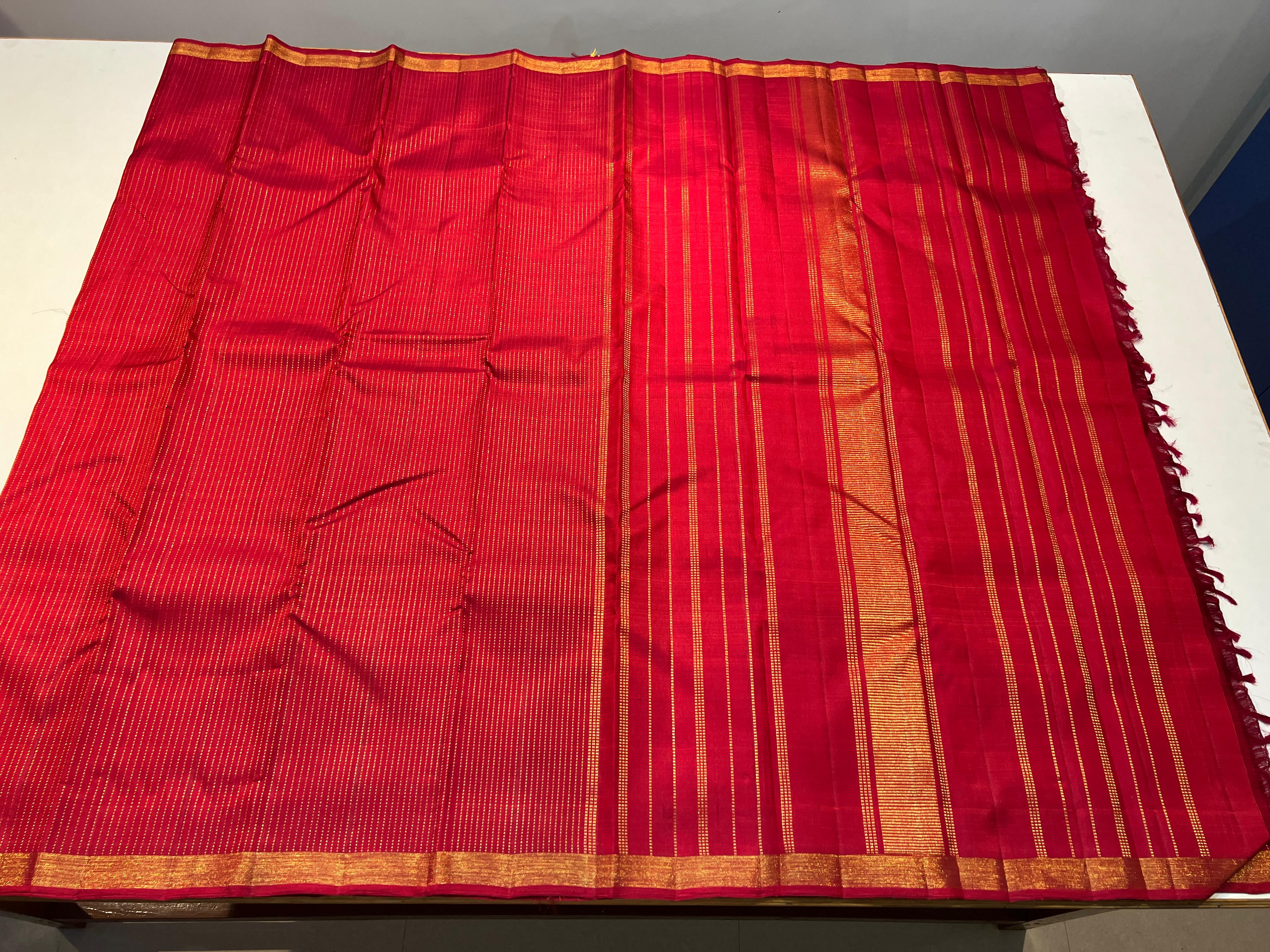RED GOLD KANCHI SILK SAREE