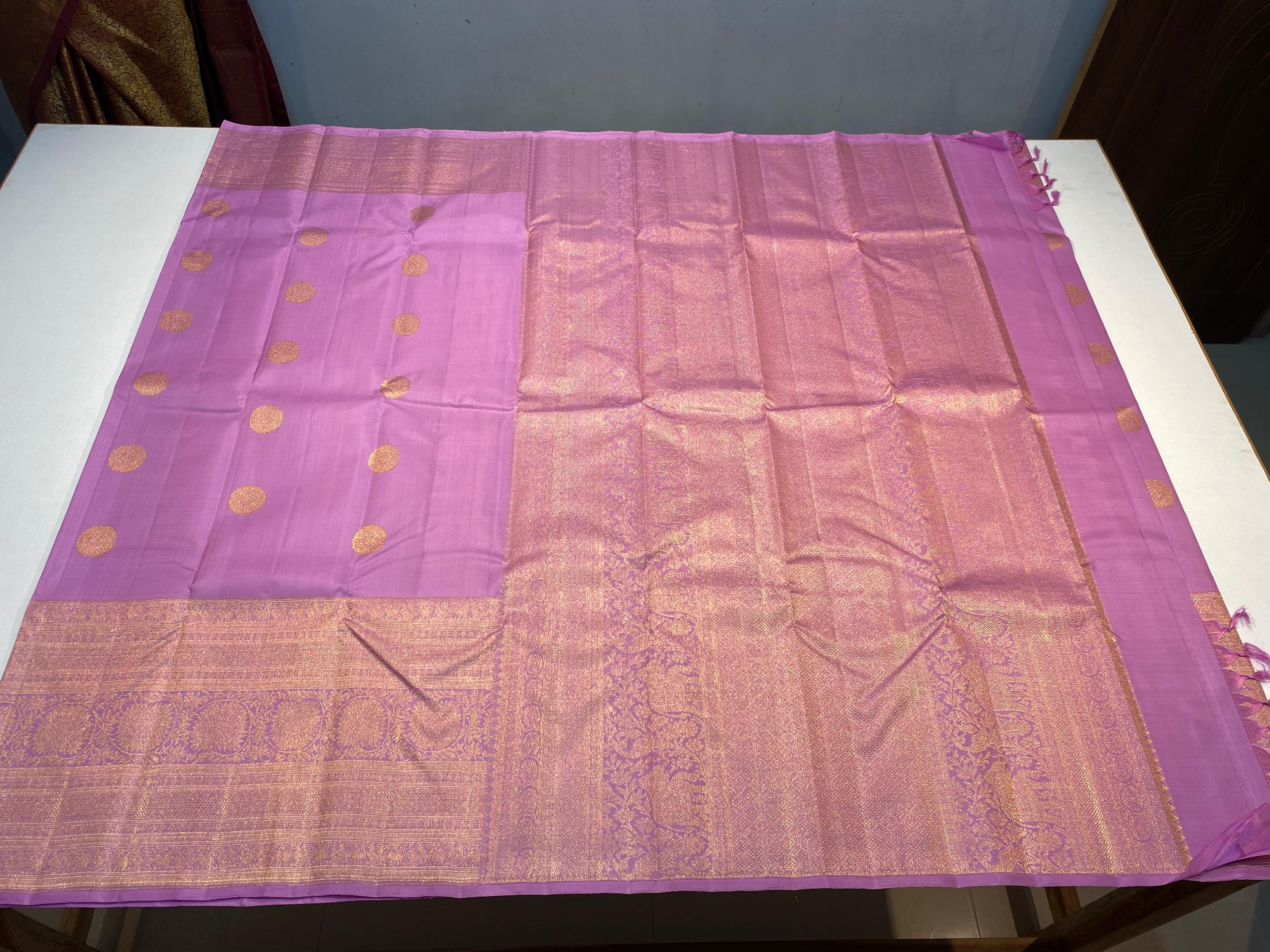 NAVY BLUE GOLD KANCHI SILK SAREE