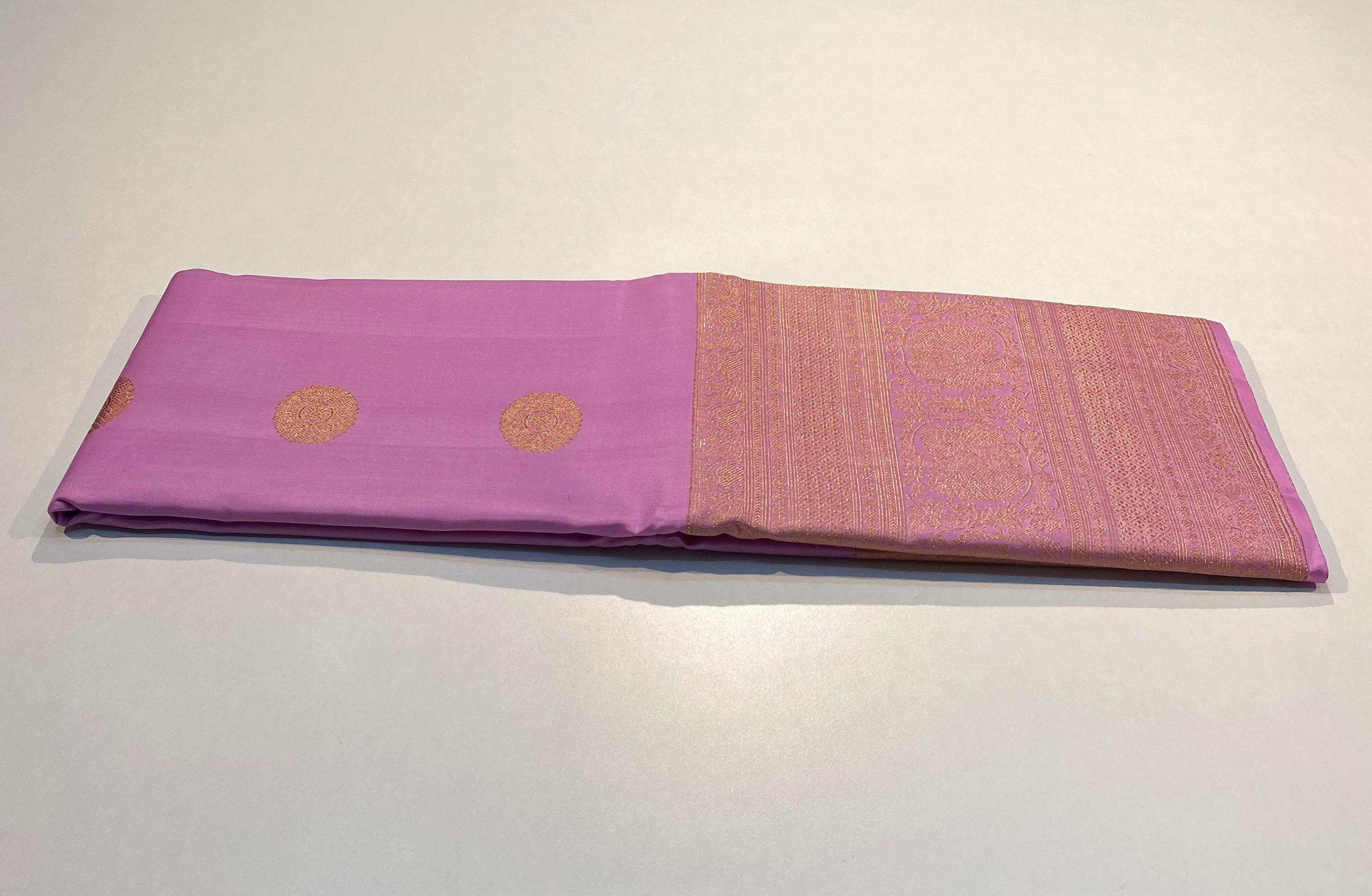 NAVY BLUE GOLD KANCHI SILK SAREE