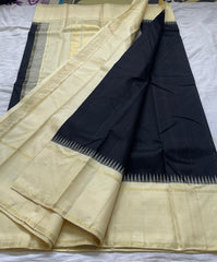 BLACK/CREAM COLOUR COMBITION PURE KANCHI SILK SAREE