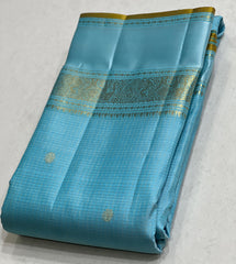 LIGHTBLUE\GOLD BORDER SAREE