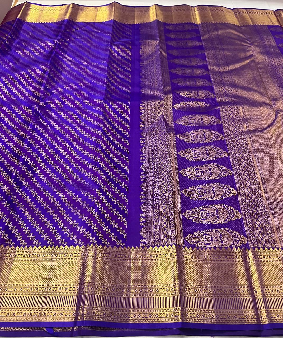 PURPLE ZIG ZAG KANCHI SILK