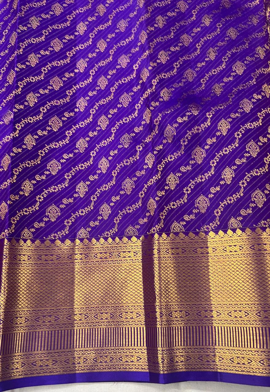PURPLE ZIG ZAG KANCHI SILK
