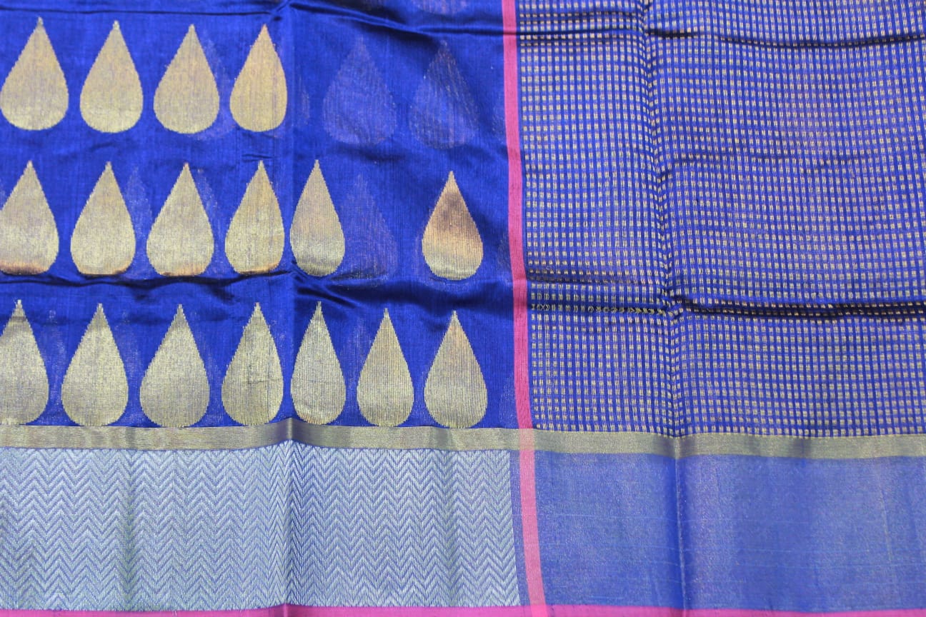 ROYAL BLUE CHANDERI SAREE