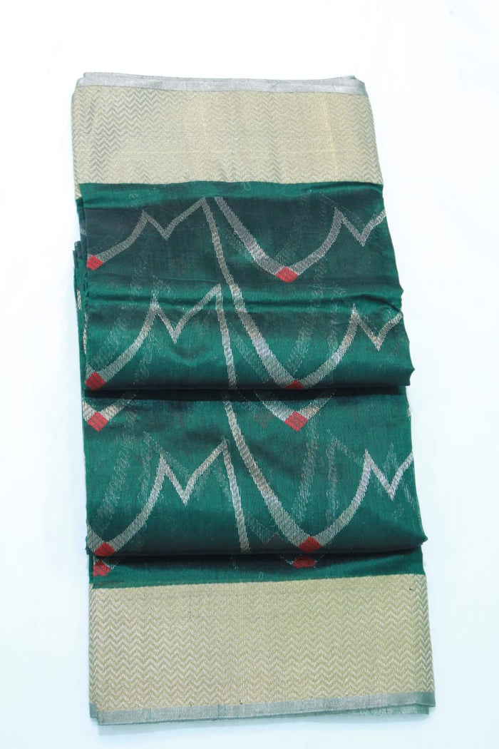GREEN CHANDERI SAREE