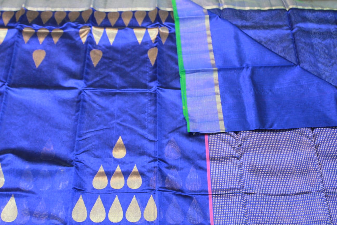 ROYAL BLUE CHANDERI SAREE