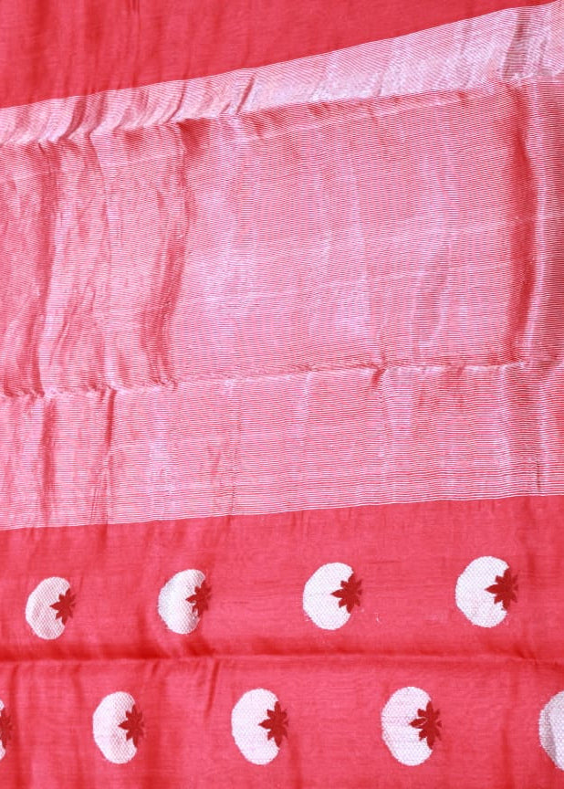 RED CHANDERI SAREE