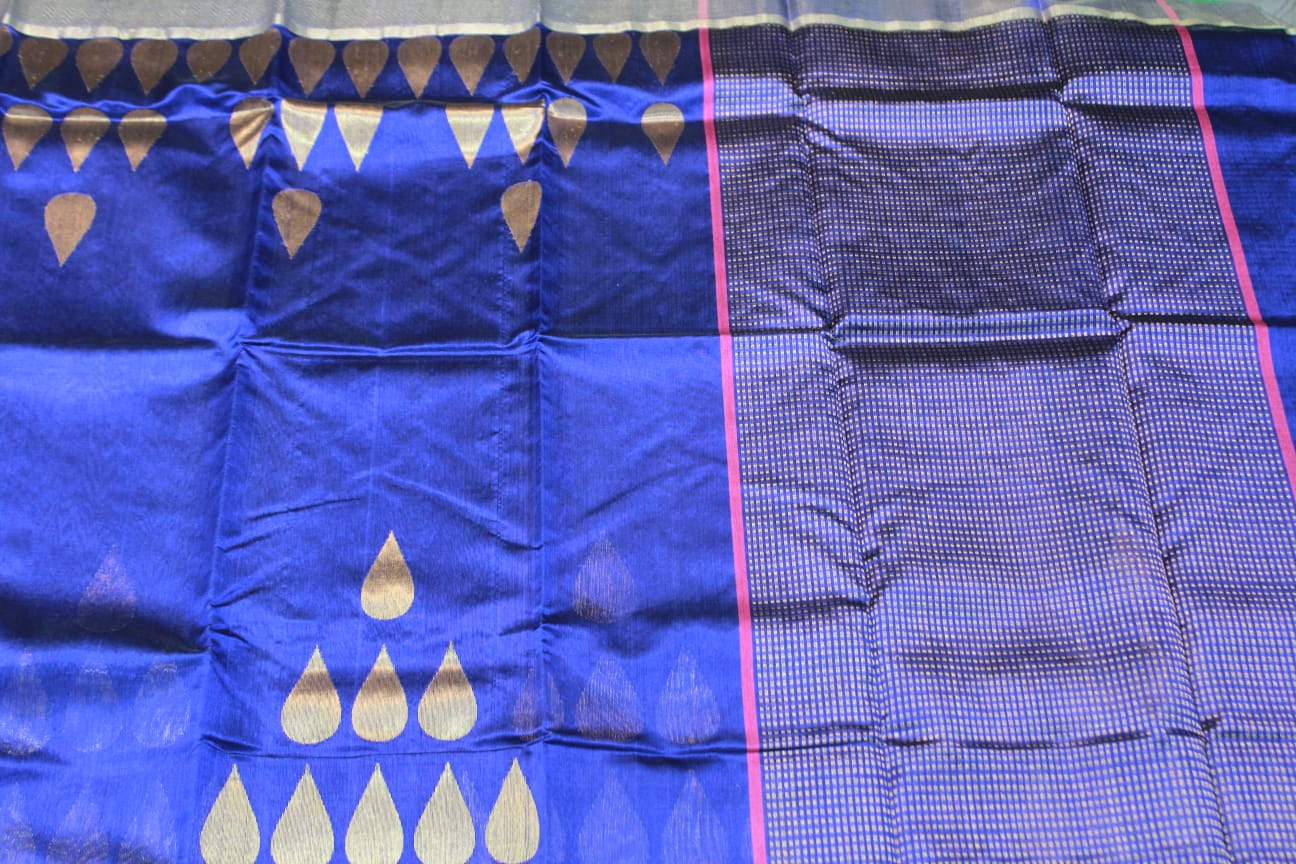 ROYAL BLUE CHANDERI SAREE