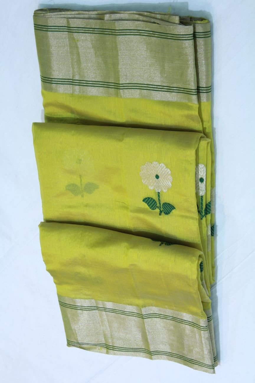 YELLOW CHANDERI SAREE