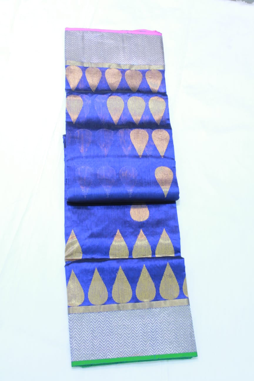 ROYAL BLUE CHANDERI SAREE