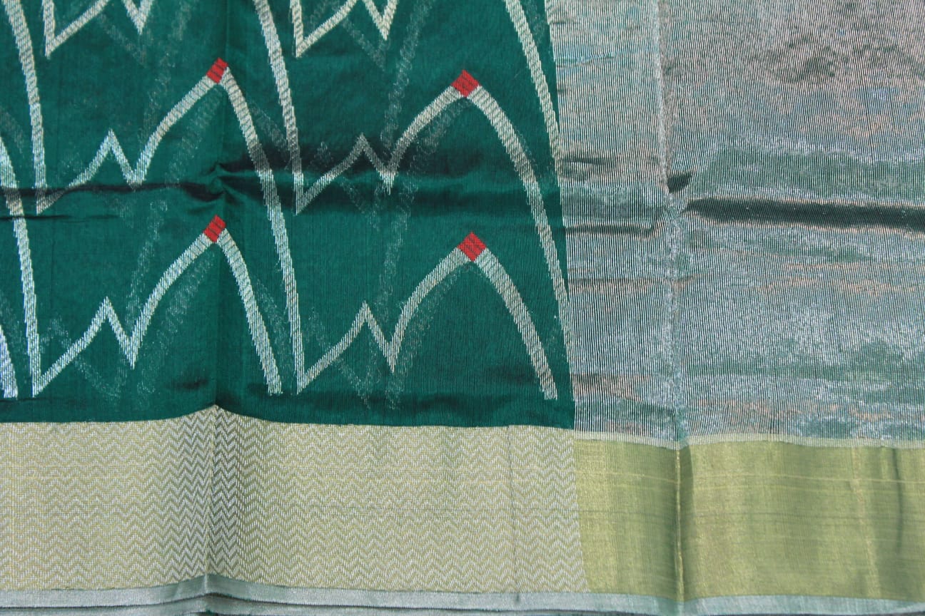 GREEN CHANDERI SAREE