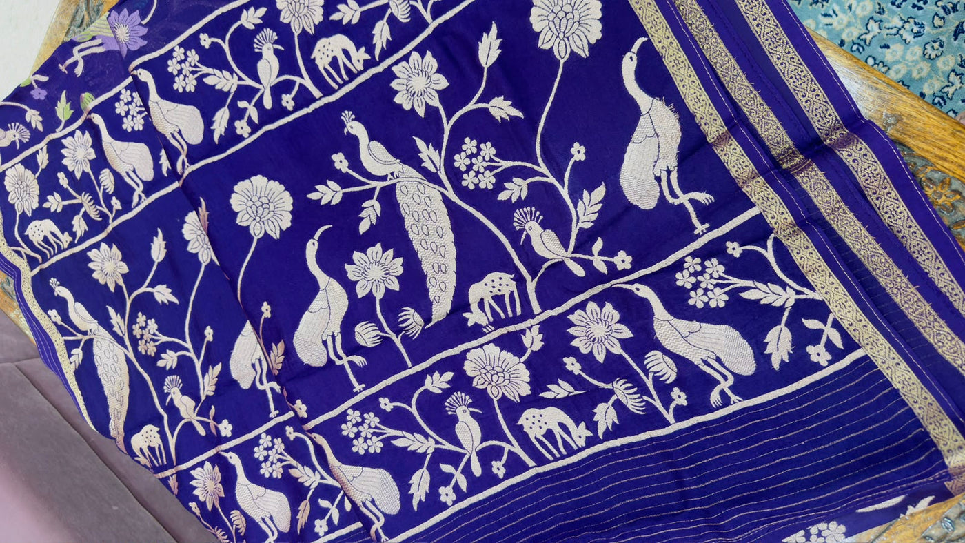 Purple Kota Saree — Zari