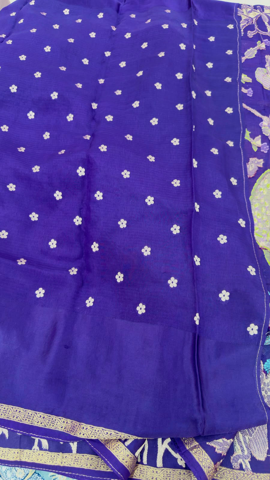 Purple Kota Saree — Zari