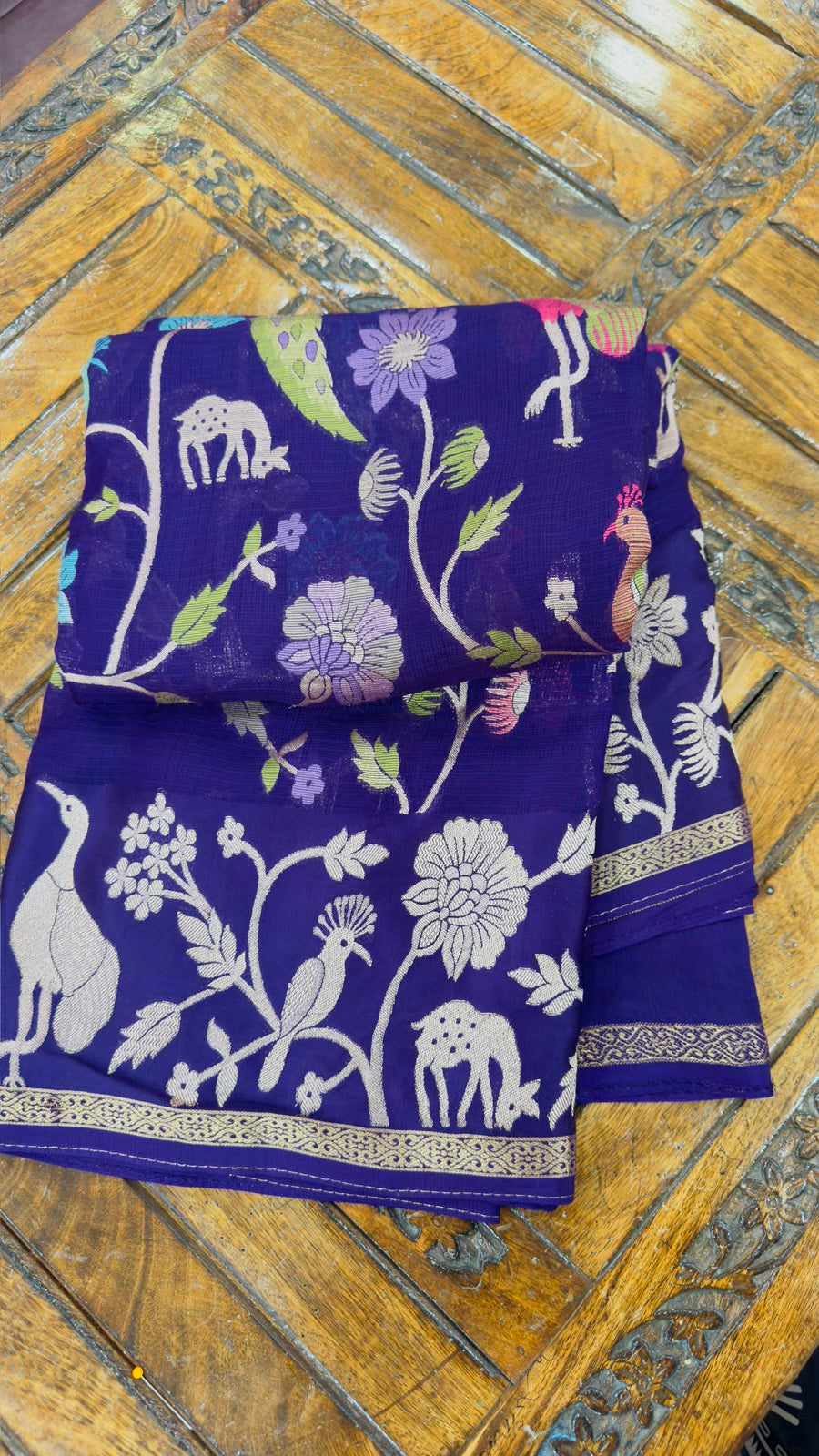 Purple Kota Saree — Zari