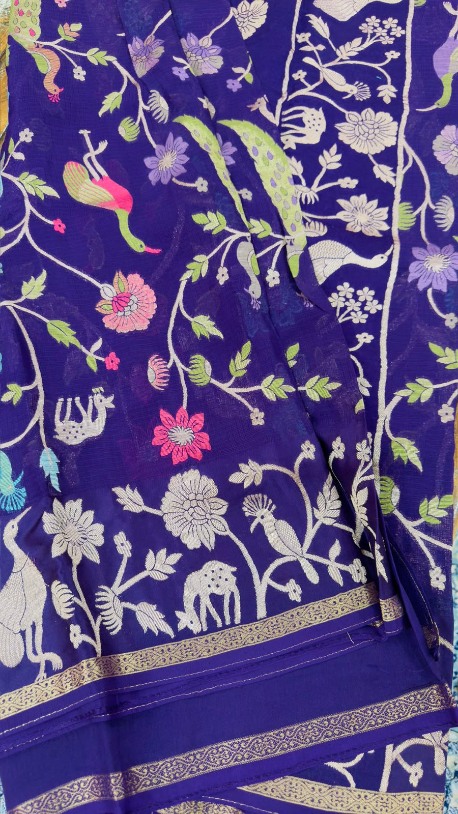 Purple Kota Saree — Zari