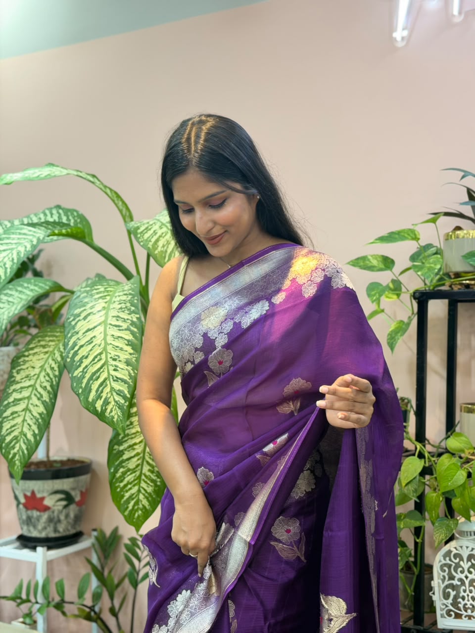 Purple Kota Saree