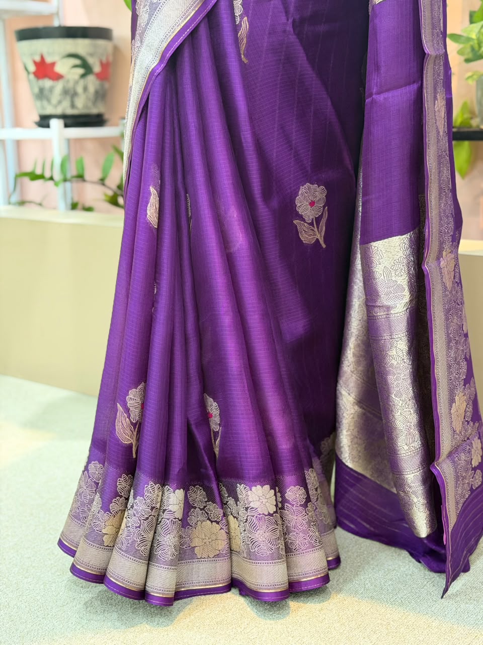 Purple Kota Saree
