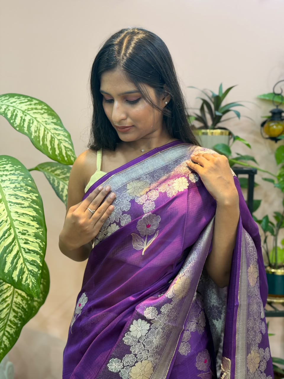 Purple Kota Saree