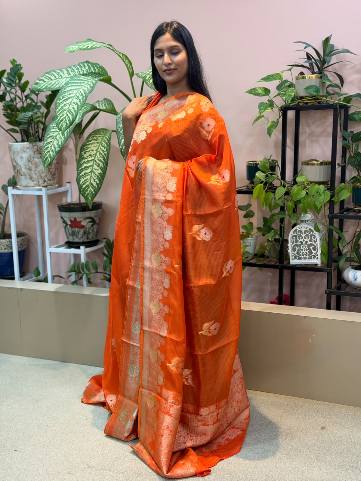 Orange Kota Saree