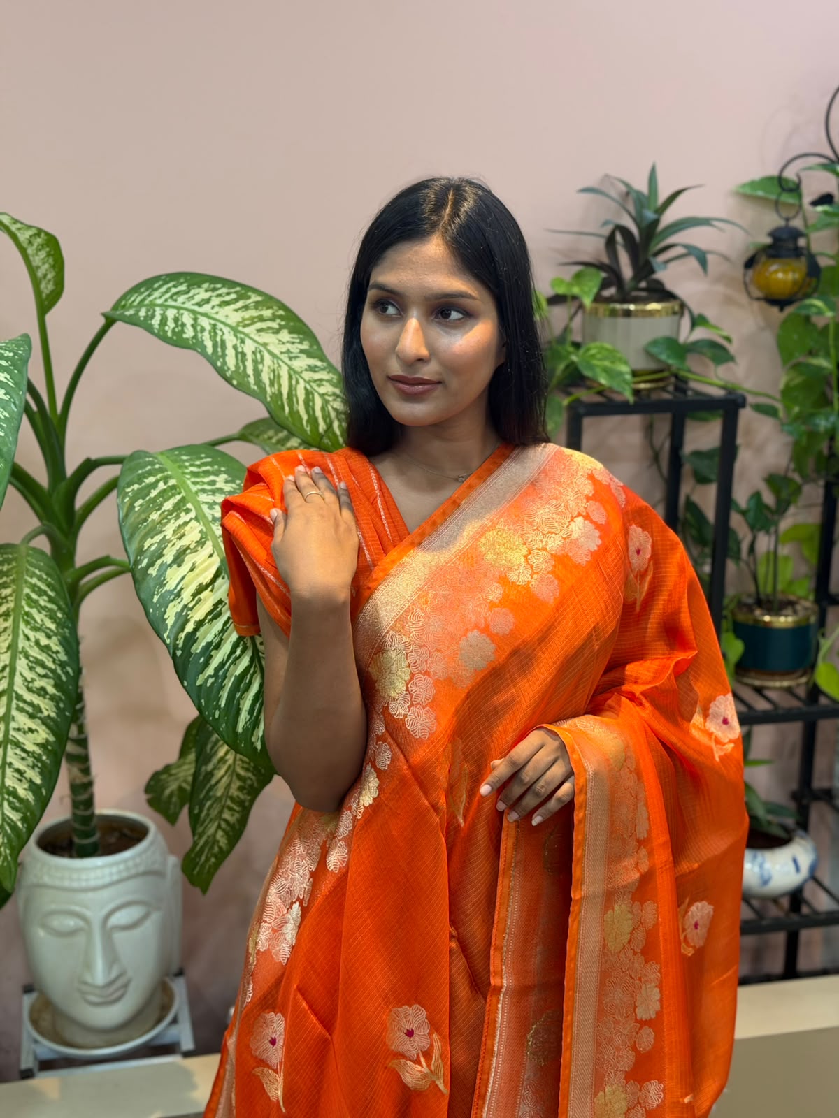 Orange Kota Saree