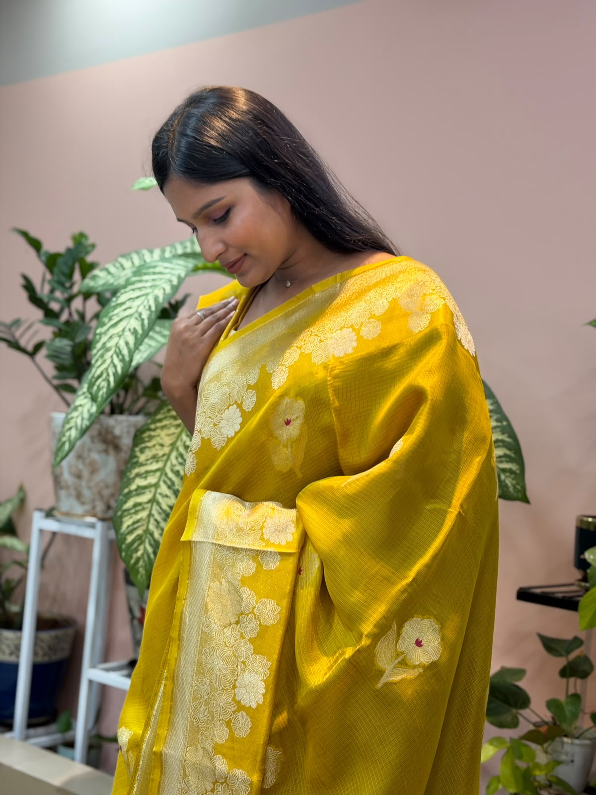 Yellow Kota Saree